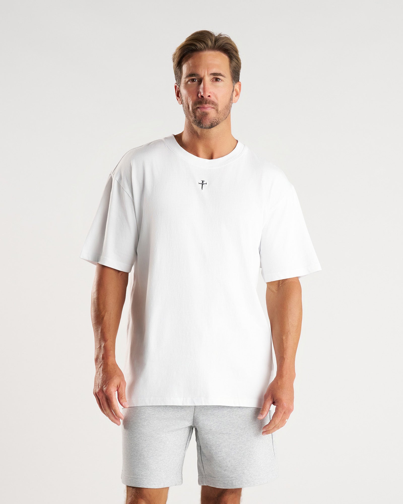 Heavyweight Cotton Oversized Tee "FHG" - White